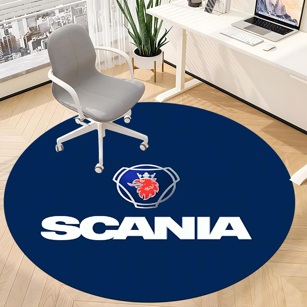 1 шт. Круглый офисный коврик с логотипом Scania, нескользящий, мягкий и прочный офисный ковер для декора интерьера, идеально подходит для офиса, красивое украшение