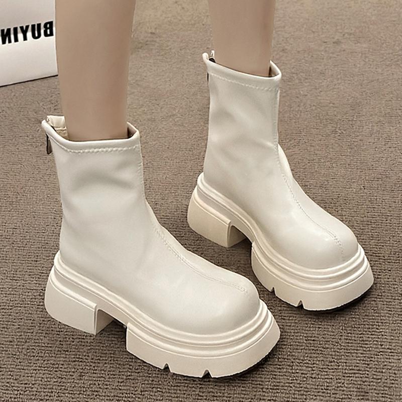 Массивные женские ботильоны, модные дизайнерские кожаные туфли на среднем каблуке для женщин, зимняя новая тенденция 2024 года, прогулочное платье в готическом стиле Botas Mujer