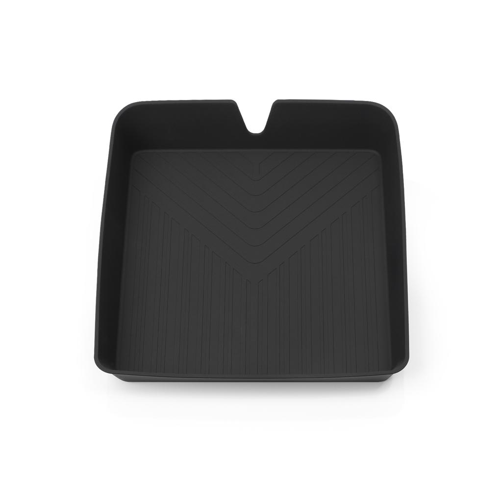 zkfan8 for RIVIAN R1T R1S Secone Row Armrest Storage Box Silicone Car Tray Organizing Tidying Auto Accessories Black