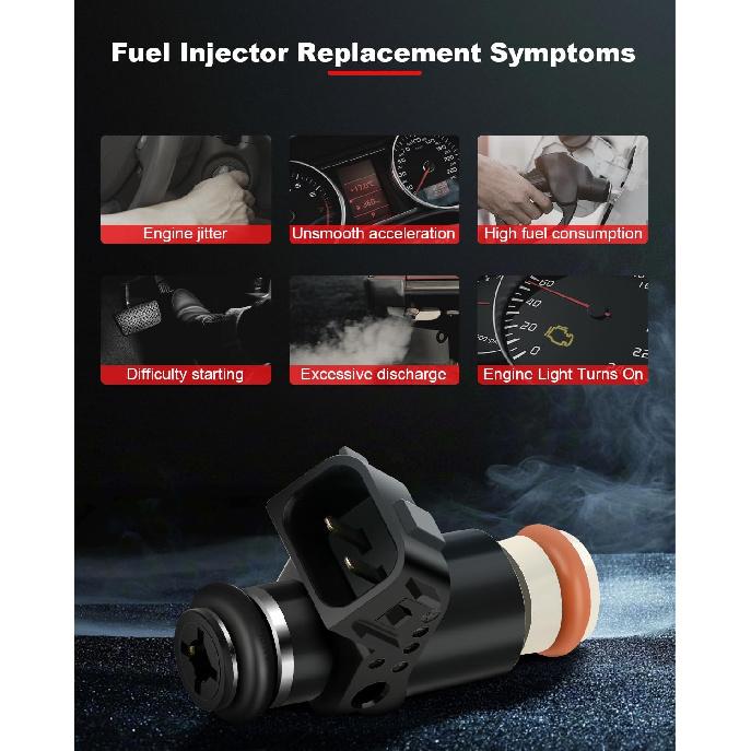 4Pcs Powerful Performance 842-12282 FJ338 Fuel Injectors Compatible for 2001-2005 for Civic 2door Coupe 1.7L 2001-2005 for Civic 4door Sedan 1.7L,