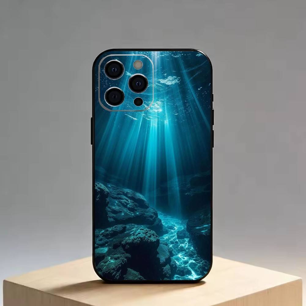 Текстура подводного мира Чехол для телефона Силиконовый Мягкий Для IPhone 17 16 15 14 13 12 11 X XR Plus Pro Max Plus