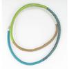 Bracelet / collier en cuir Tons bleu vert