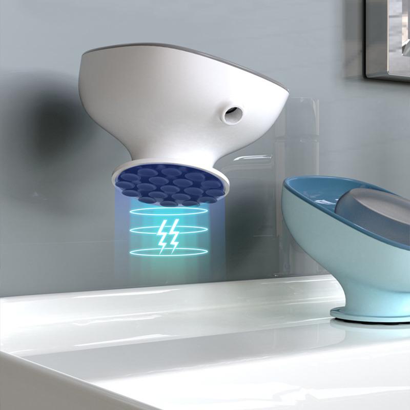 2 шт. мыльница на присоске для ванной комнаты и душа, переносной держатель для мыла в виде листа, пластиковый лоток для губки для кухни, аксессуары для ванной комнаты