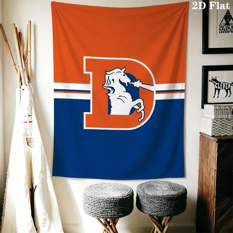 Denver Broncos Wall Tapestry Aesthetic Wall Hanging Printed Fabric Blanket Decorative Tapestries for Bedroom Living Room Home Decor