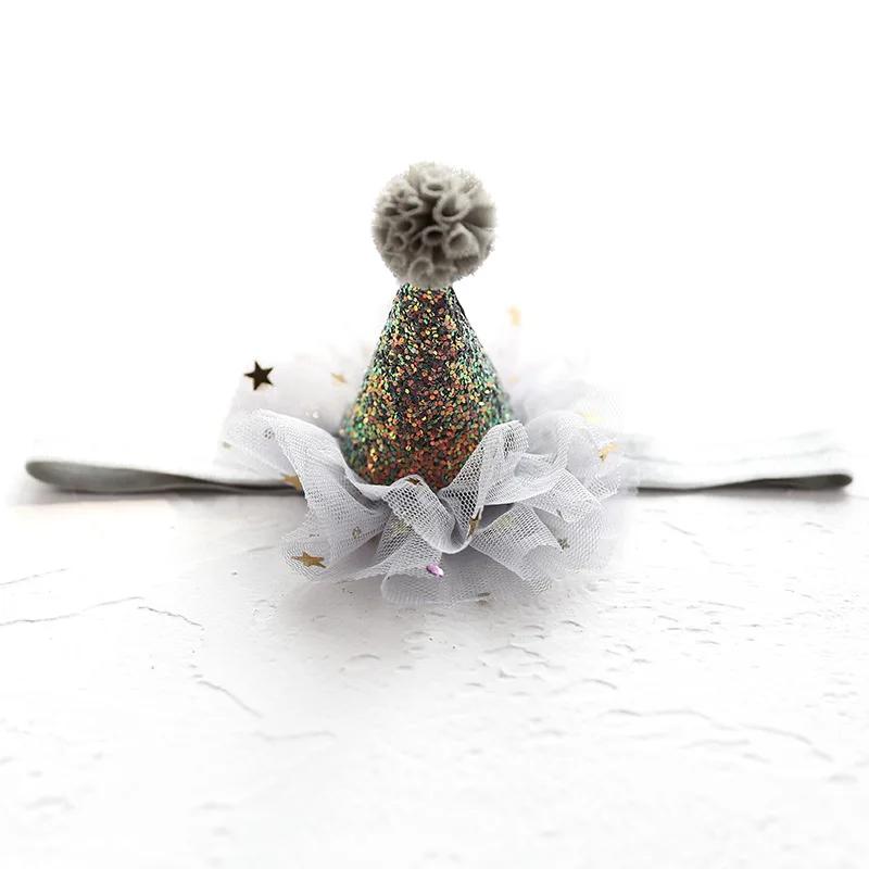 1 PC Fashion Cute Girl Crown Princess Hairpin Lace Pearl Shiny Star Headband Hairpin Hairpin Hair Accessories Hair Birthday Hat