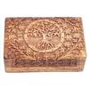 Handmade Wooden Jewellery Box for Women Wood Jewel Organiser Hand Carved with Tree Carvings Gift Items for Jewellery