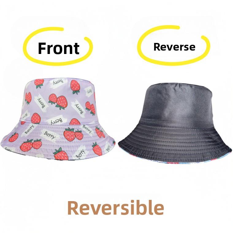 Spring and summer outdoor sun hats, versatile graffiti cartoon pattern fisherman hats, outdoor sun protection sun hats, 2-pack