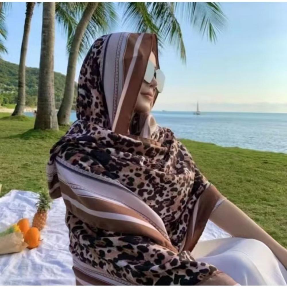 Соленое озеро Чака Туризм на Северо-Западе Этнический стиль Шарф Шелковый шарф Женский Летний Приморский Пляжный Платок Солнцезащитный Тонкий