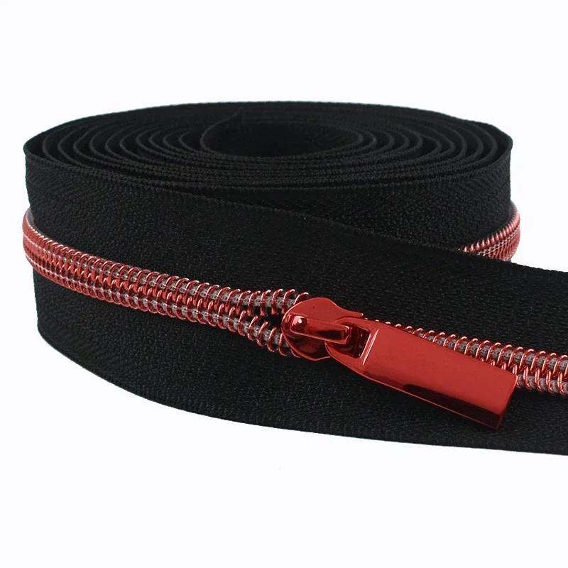 Meetee 10/20M 5# Nylon Zippers Tape + Zipper Slider Puller for Sewing Bag Shoes Garment Zips Repair Sew Crafts DIY Accessories