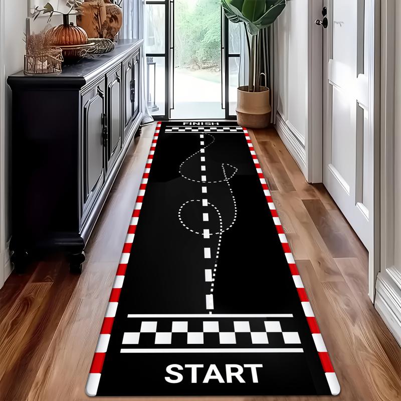 VIKAMA Racing Track Carpet Corridor Bedroom Kitchen Floor Mat Anti-Slip Long Strip Area Carpet Party Home Decoration