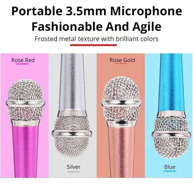 1/3pcs Portable 3.5mm Stereo Studio Mic KTV Karaoke Mini Microphone For Smart Phone Laptop PC Desktop Handheld Audio Microphone