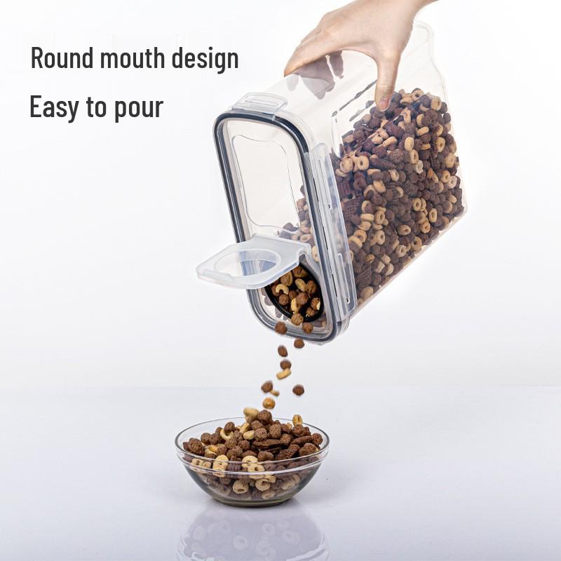 4 л Прозрачный ПП Пластик Банка для хранения пяти видов зерна - Влаго- и Насекомостойкий Контейнер для риса