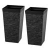VEVOR Tall Planters Set of 2, 580 mm Large Outdoor Taper Planters for Outdoor Indoor Plants, Front Porch Plastic Modern Flower Pots with Casters