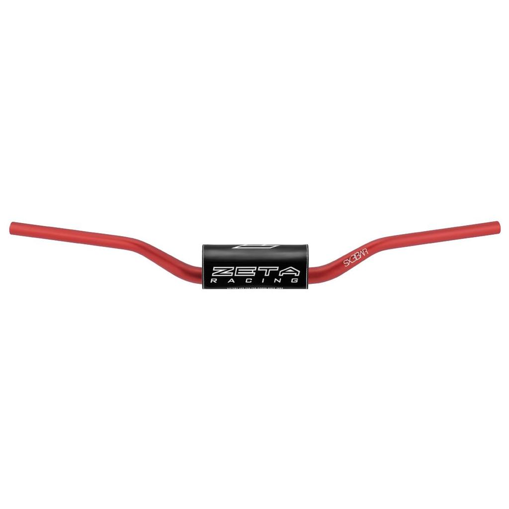 Zeta Racing SX3 Large Diameter Universal High and Includes Bar End Caps and SX Bar Tapered Fat Large Diameter C3008 Handlebars, MX-111, (28.6mm), Red,