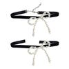 Fashionable Bowknot Necklace Jewelry Exquisite Pearls Bowknot Necklace Neckchain Charm for Women's Jewelry Collection