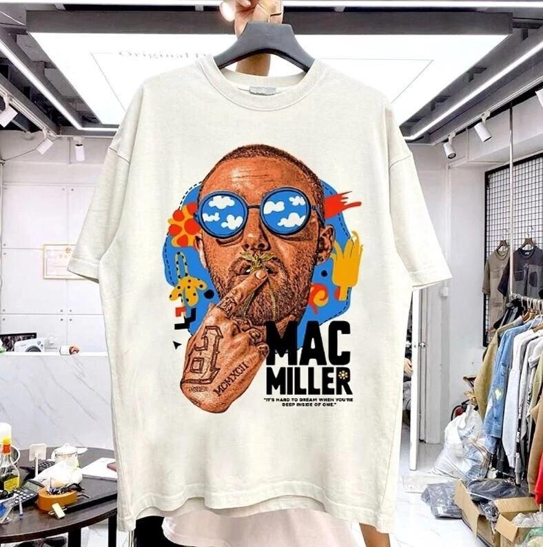 Футболка с коротким рукавом Mac Miller Rap Tour Натуральный цвет Мужская Женская S-5XL Унисекс