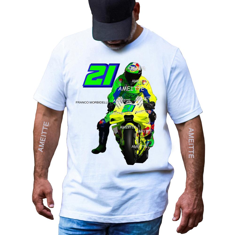 2025 Cool Franco Morbidelli 21 Gp Race Tshirt New Summer Unisex Short Sleeve Boy Sport Casual Tops Motorcycle Rider Tees