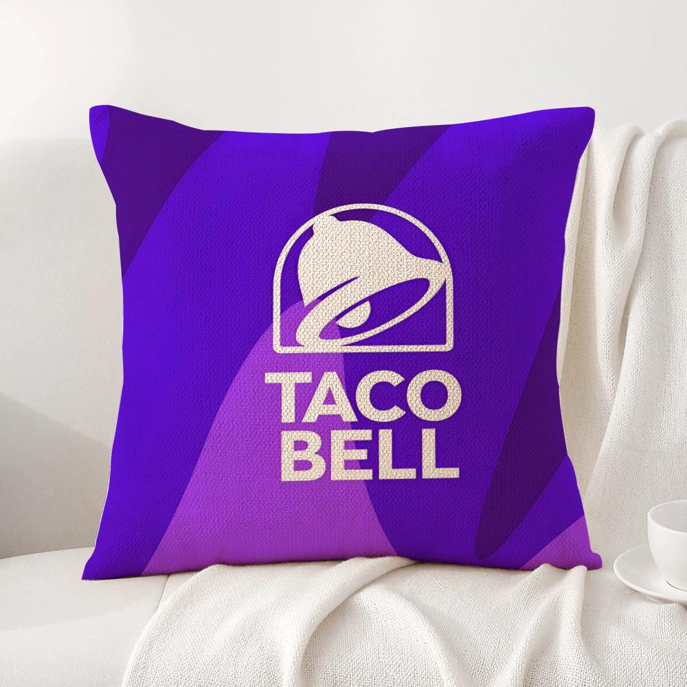 Наволочка с мексиканским вкусом T-Taco Bell, натуральный лен, органическая ткань, двусторонняя печать, дышащая, идеально подходит для домашнего декора