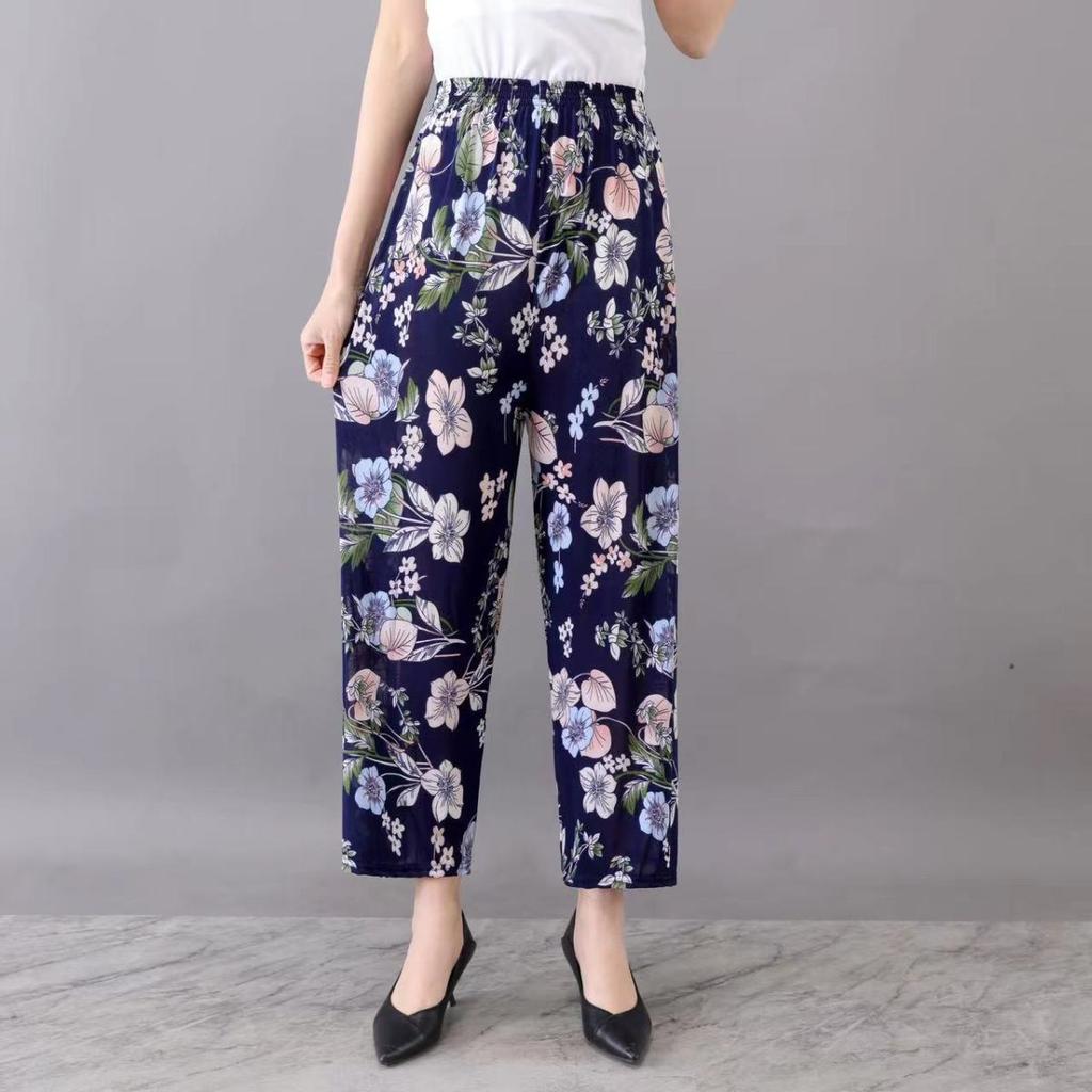 Summer Thin Women's Pants Loose High Waist Large Size Women's Stretch Casual Pants