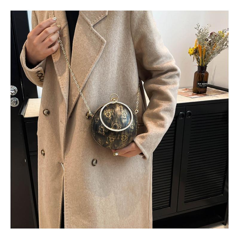 New Models Are Coming! Round Ball Handbag, Skull and Spider Elements, Personalized One-shoulder Messenger Women's Bag.