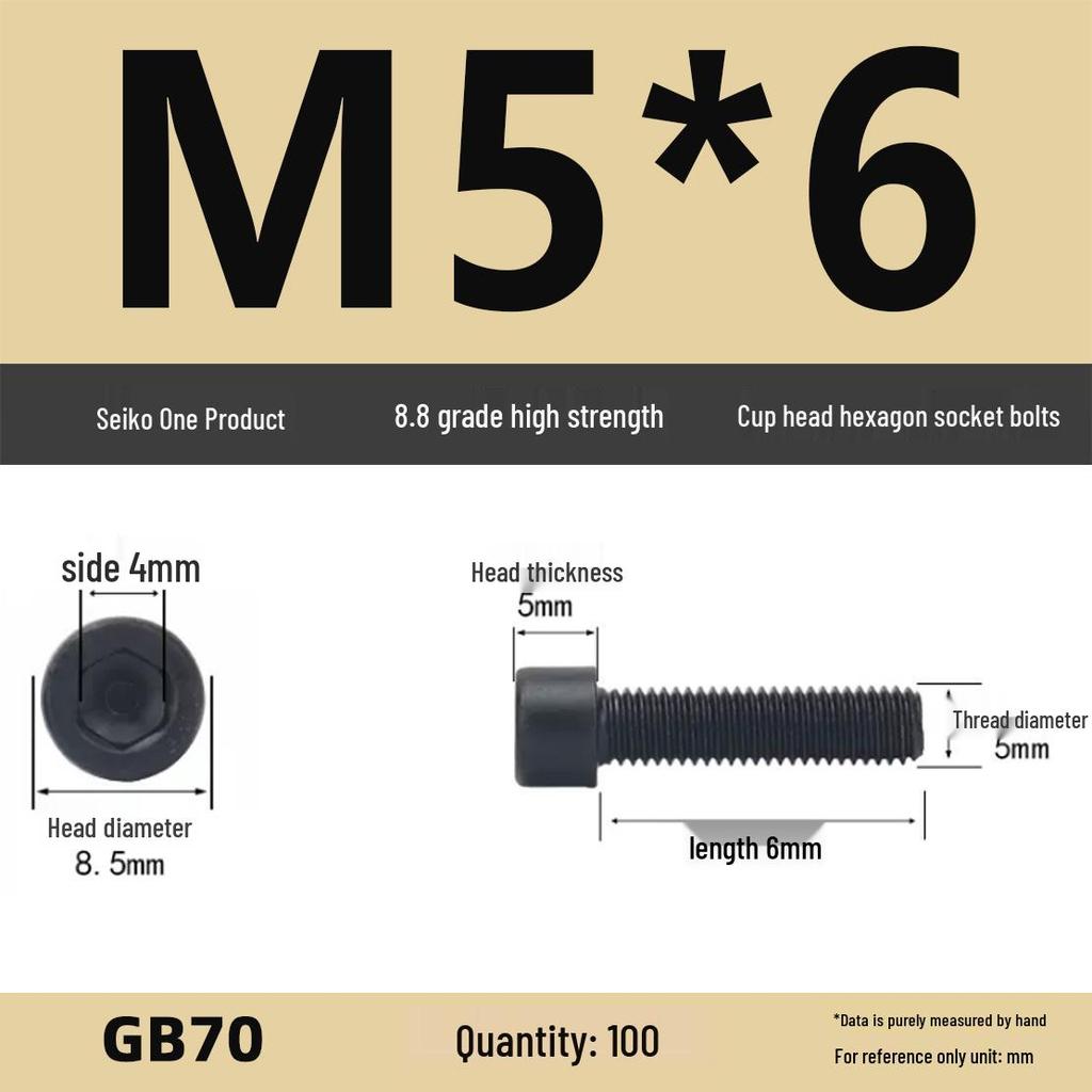 8.8 High-Strength Socket Head Cap Screw Bolt (M4-M16)