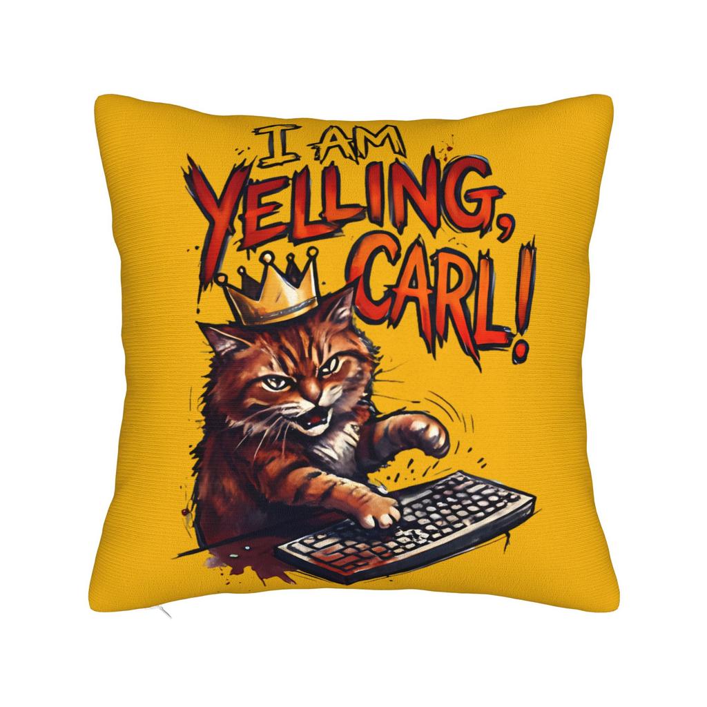 Pillow Case I Am Yelling Carl Donut Cat Meme Square Pillow Cover For Sofa Couch Bed Living Room Kawaii Pillowcases