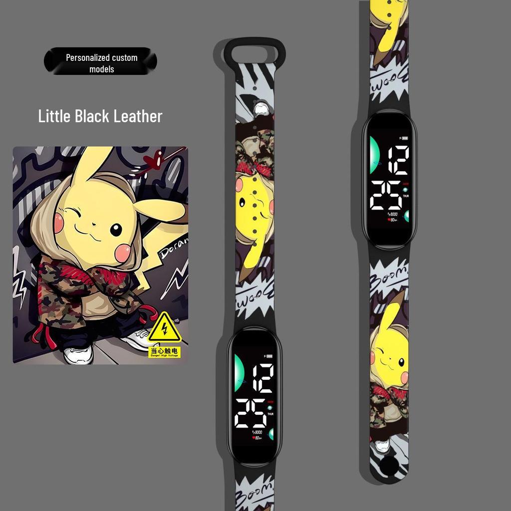 New Cartoon LED Waterproof Sports Watch: Cute Anime Design for Students