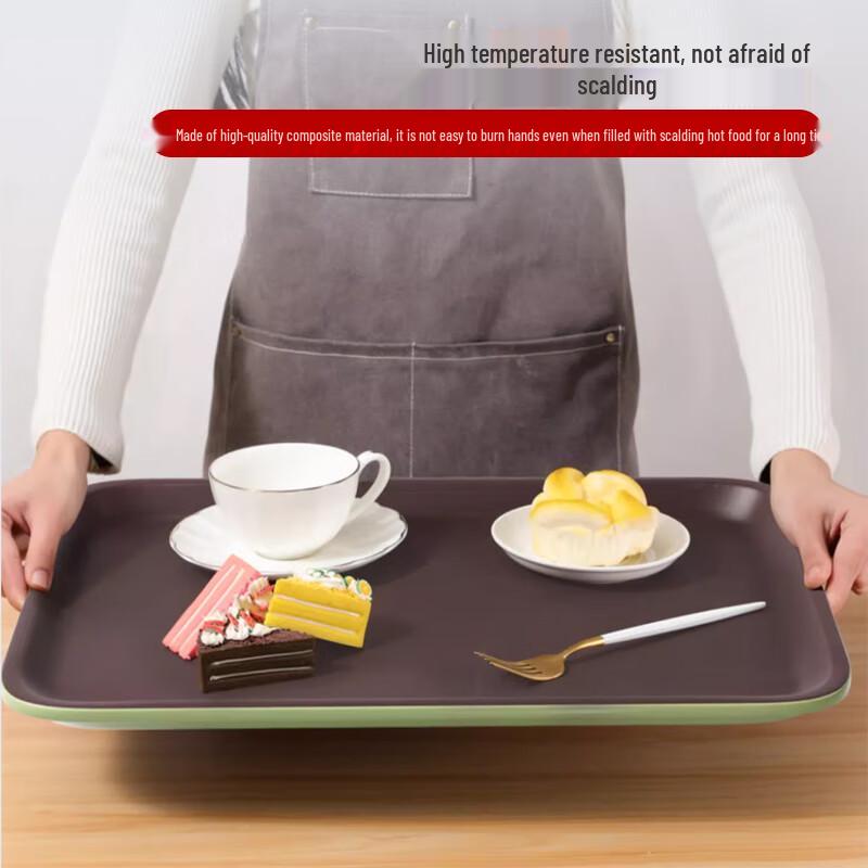 Non-slip Rectangular Plastic Serving Tray