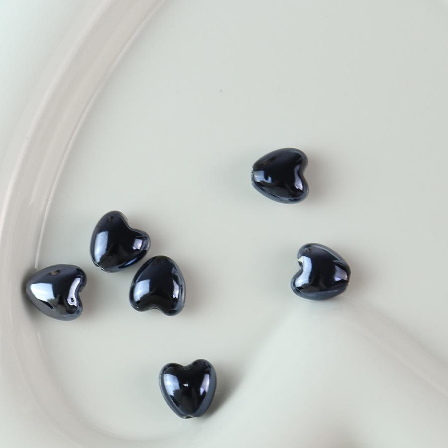 10pcs 12mm Heart Shape Shiny Glossy Ceramic Beads Porcelain Loose Spacer Beads for Jewelry Making DIY Bracelet Necklace Crafts