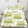 Cartoon Frog Style Digital Print Duvet Kit - Polyester - Bedroom Decor -1 Bed Cover +2 Pillowcases (no Pillow Core)