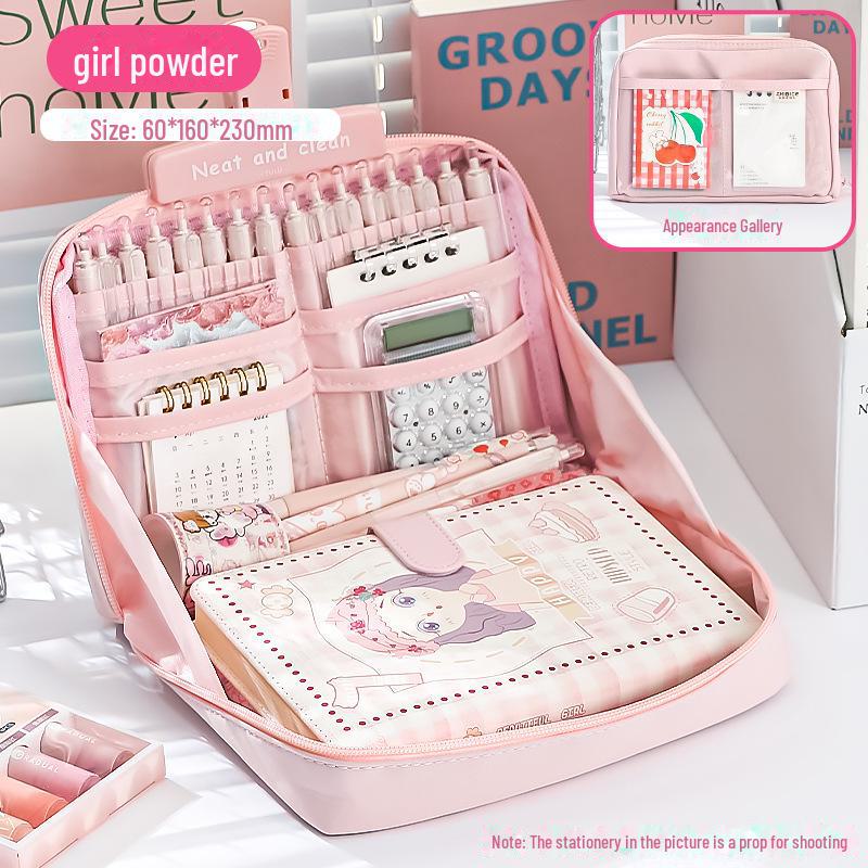 12-слойный пенал большой вместимости с изображением панды для девочек и мальчиков начальной и средней школы — ценный органайзер для канцелярских принадлежностей