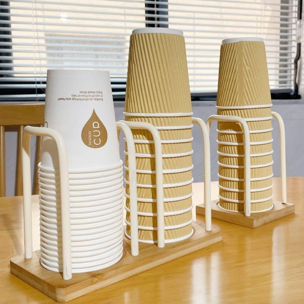 Nordic Style Disposable Cup Holder Multifunctional Paper Cups Picker Cup Storage Rack Desktop