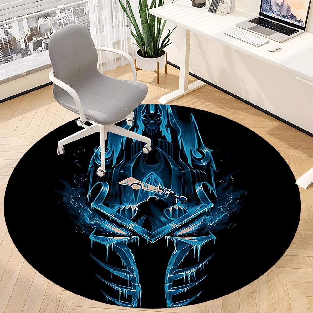 1PC Frost Knight Office Round Rug Perfect for Office Non-Slip Backing, Decorative Floor Mat yy250916012