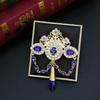 Stylish Bohemian Crown Brooch Ladies Gold Color Crystal Bridal Wedding Jewelry Brooch