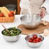 Stainless Steel Salad Bowl with Scale Multifunctional Thickened Cereal Bowl BPA-Free Reusable Noodle Rice Food Bowl Reusable Soup Basin Kitchen