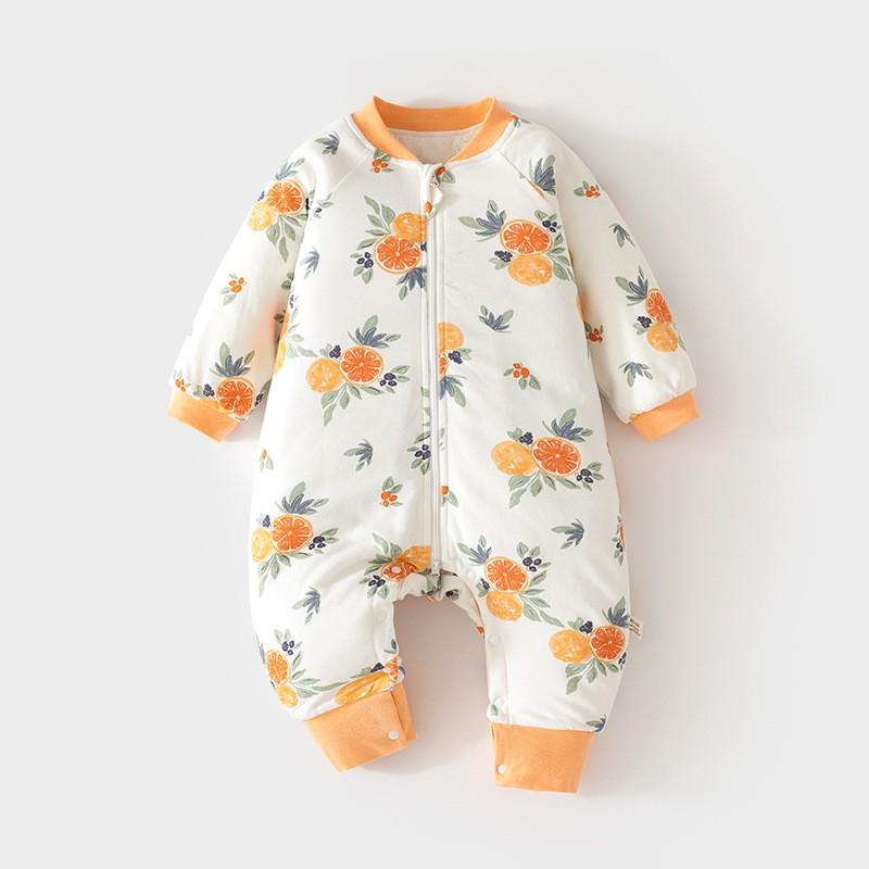 Baby Winter Sleeping Bag 60g Cotton Fleece Lined Split Leg Sleepsack Infant Anti-Kick Pajama Zipper Newborn