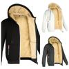 Winter Lambswool Coats Thicken Warm Jackets Long Sleeve Zipper Hoodies Casual Sports Fleece Black Coat Hooded Men Women Jacket