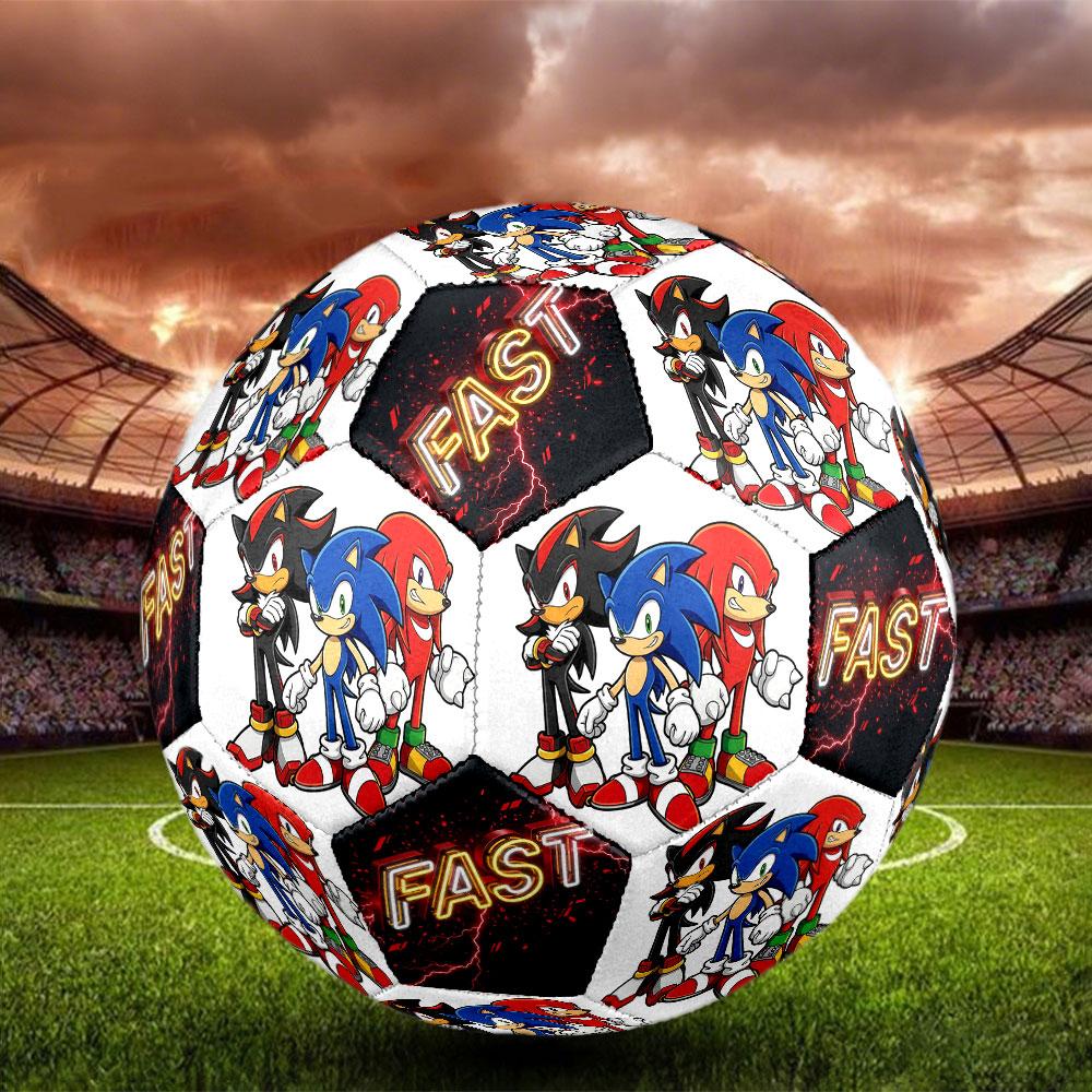 1pc Sonic the Hedgehog Soccer Ball Size 5 Indoor Soccer Ball Fashion Colorful Backyard Game - Great For Sports Fans Gift HE44