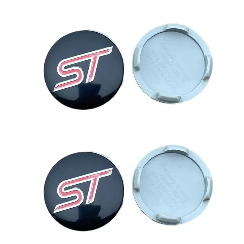 BQYI9 4Pcs 54mm ST Wheel Center Cover Hub Caps Car Emblem Badge For Ford Mondeo Mustang Focus Fiesta ST Logo Auto Accessories