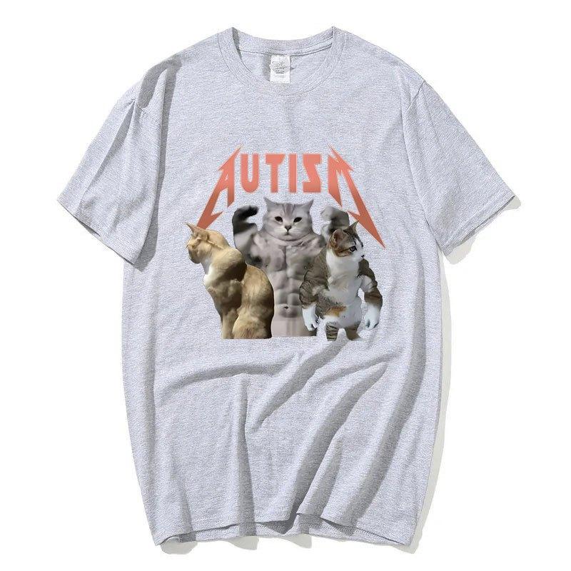 Футболка Buff Cats Autism Memory для фитнеса, спортзала, моды, хип-хопа, с коротким рукавом, женская летняя удобная футболка