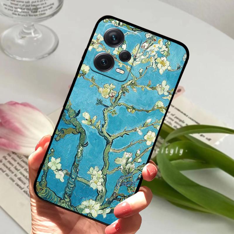 For Redmi Note 12 Pro 5G Case Note12 Covers TPU Black Silicone Animals Cover for Xiaomi Redmi Note 12 Pro+ 5G Plus Fundas Soft