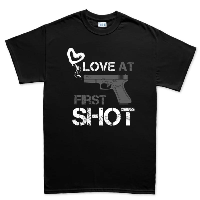 Black Cotton TShirt Gun Graphic Streetwear Athleisure Unisexs Fitness Muscle Fit Style