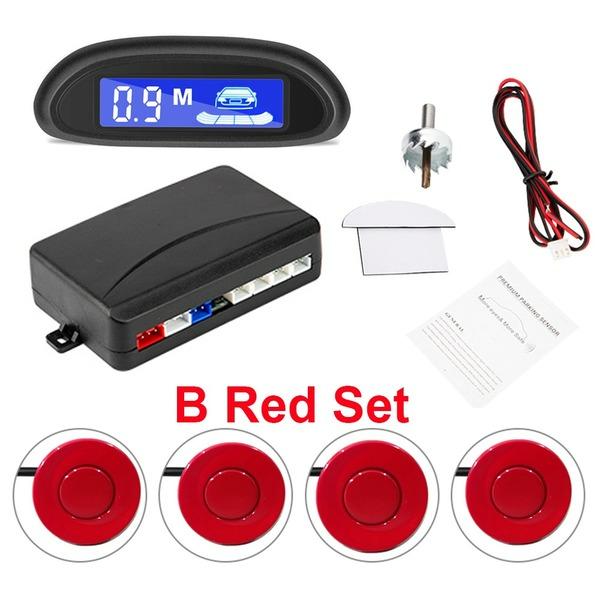 Car Auto Parktronic LED Parking Radar With 4 Parking Sensors Backup Car Parking Radar Monitor Detector System Backlight Display