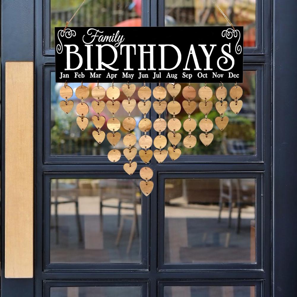 Wooden Birthday Reminder Board Creative Family Decorative Calendar Ornament