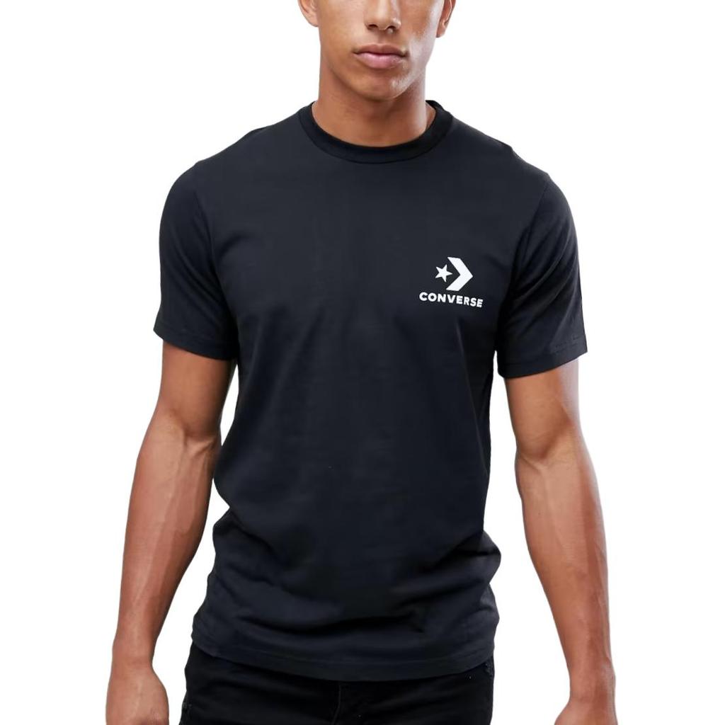 Converse T Shirts Men's Black Crew Neck Moderate Straight Fit 10018234-A02