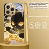 Мощный Черный Кот Для iPhone 17 Air 16E 15 PRO 14 13 Plus 12 mini 11 17 Pro Max XR 16 17Pro Max 15Pro Золотой стеклянный чехол для телефона