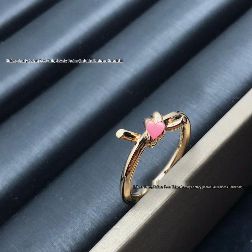 Кольцо Tiffany Knot для женщин, с покрытием из розового золота 18 карат, полированная прецизионная работа с бриллиантами, модный дизайн витого каната.