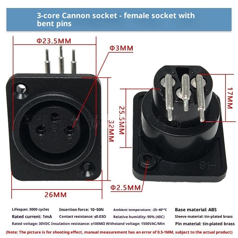 2/10Pcs Male Plug Straight Terminal Panel Mounted Connector 3 Pin Female Jack Panel Mount Black XLR Connector