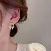 Серьги-пусеты 'Маленькая жемчужина' из серебряной иглы, высококлассные, темпераментные, геометрические, для проколотых ушей, милые серьги с бриллиантами, персонализированные