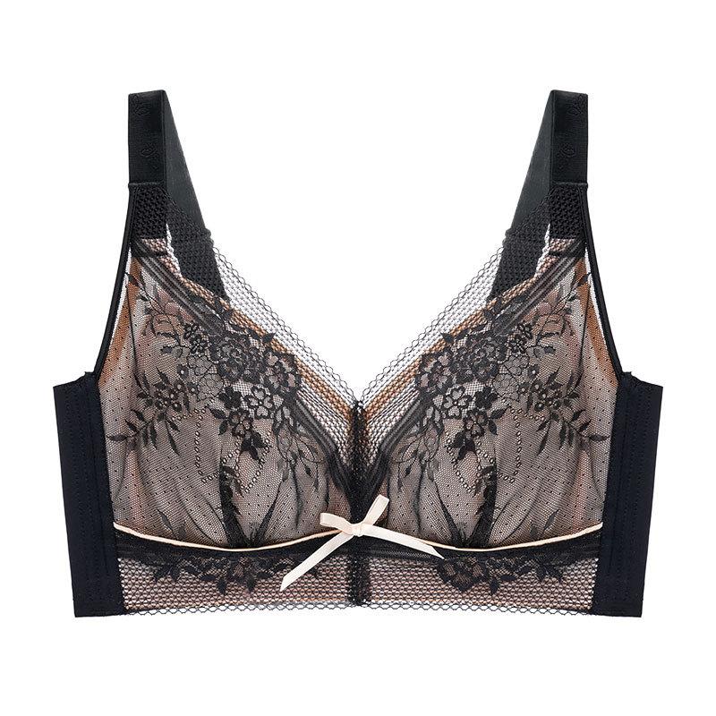 Большой размер Тонкий бюстгальтер без косточек Полная чашка Регулируемая форма Пуш-ап и Поддержка боковой груди Нижнее белье